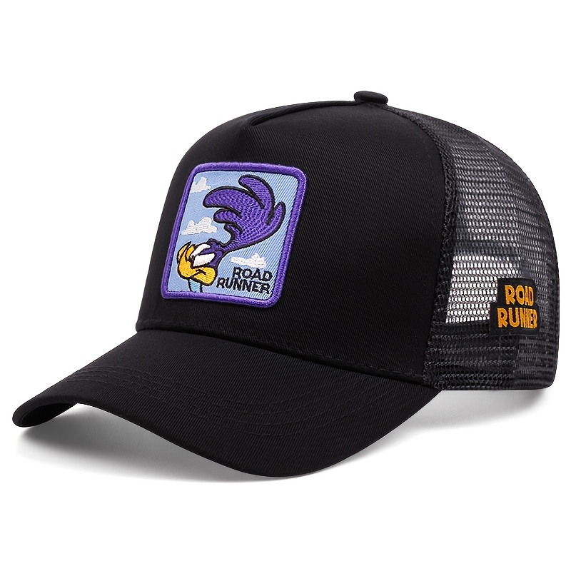 E-shop WB Bestickte Baseballkappe für Männer & Frauen – Atmungsaktives Mesh-Rücken, Verstellbarer Snapback, Niedliches Cartoon-Design für Outdoor-Sport