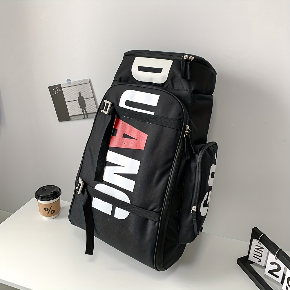 TEMU Large Capacity Travel Backpack Lightweight Oxford Fabric Multi-compartment Design With Wet/dry Separation, Tablet Sleeve & Multiple
