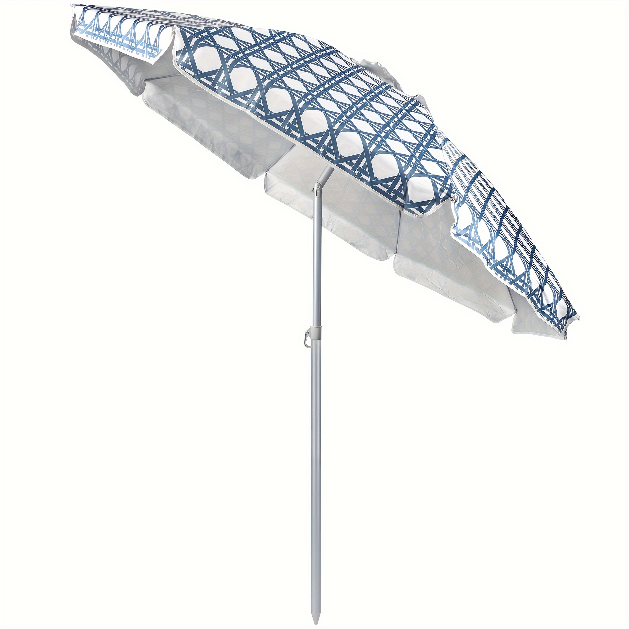 

6.5ft Patio Umbrella With Upf 50+ Protection, 8 Ribs, Push Button Tilt - Outdoor Shade For Garden, , And Beach