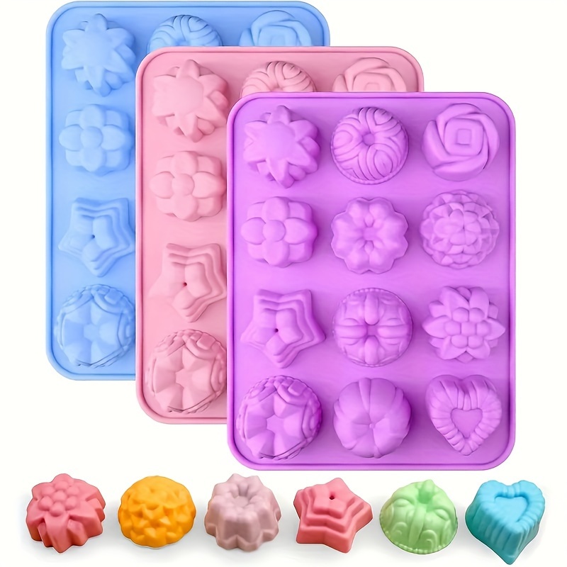 

Silicone Flower Soap Molds - 12 Cavities With Unique Shapes For Soap Making, Lotion Bars, - , And Flexible Mold Tray