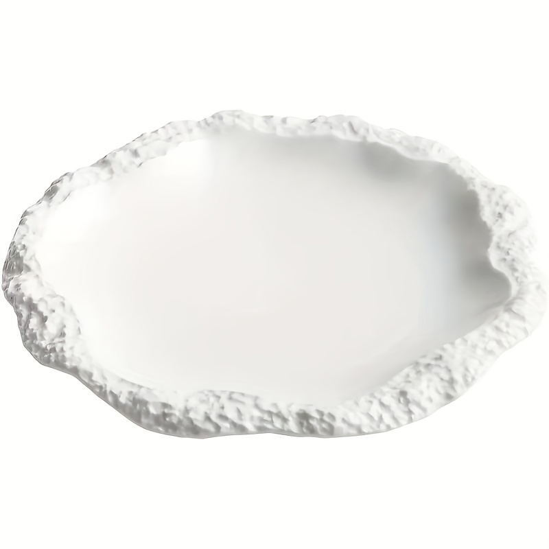Rock-Patterned Skirt Edge Plates, Ceramic Flat Dishes for Home Use, Shallow Plates, New Hotel Tableware for 2024, Styled in an Instagram Aesthetic