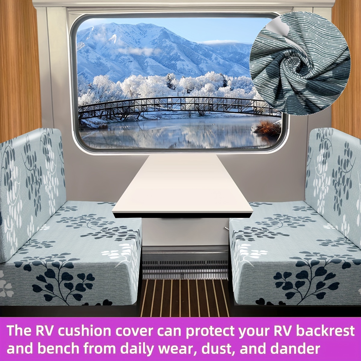 

4pcs/set Stretch Rv Dinette Cushion Cover, Rv Sofa Slipcover, Rv Dinette Protective Cover, Suitable For Rv Dinette