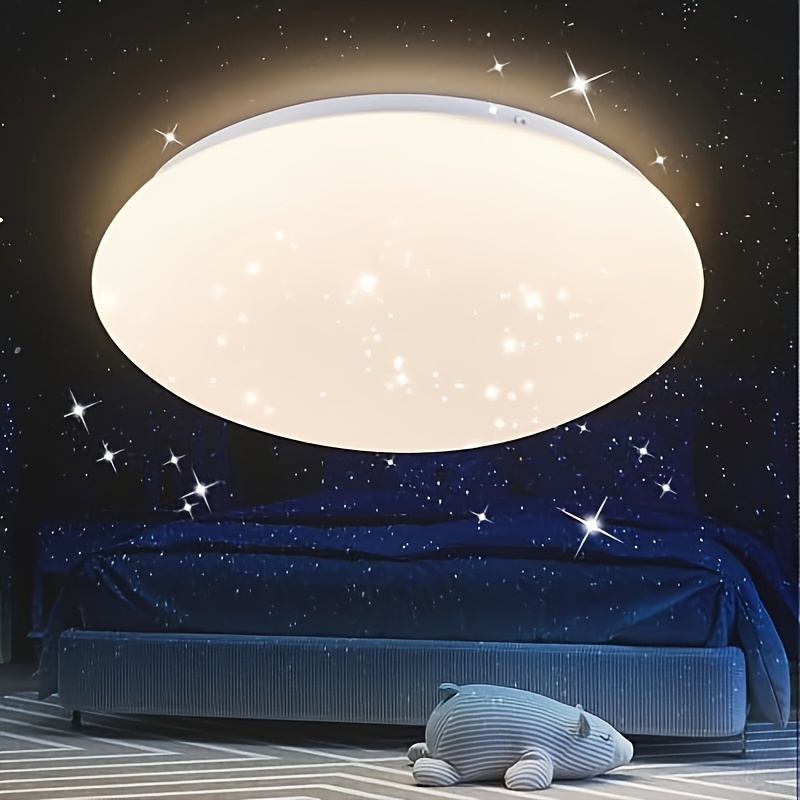 

1pc 3000k/4000k/6000k Led Ceiling Light: White Kitchen Ceiling Lamp, 12w Bedroom Light, Round Warm White/neutral White/cool White Ceiling Lighting, Starry Sky Pendant For Hallway