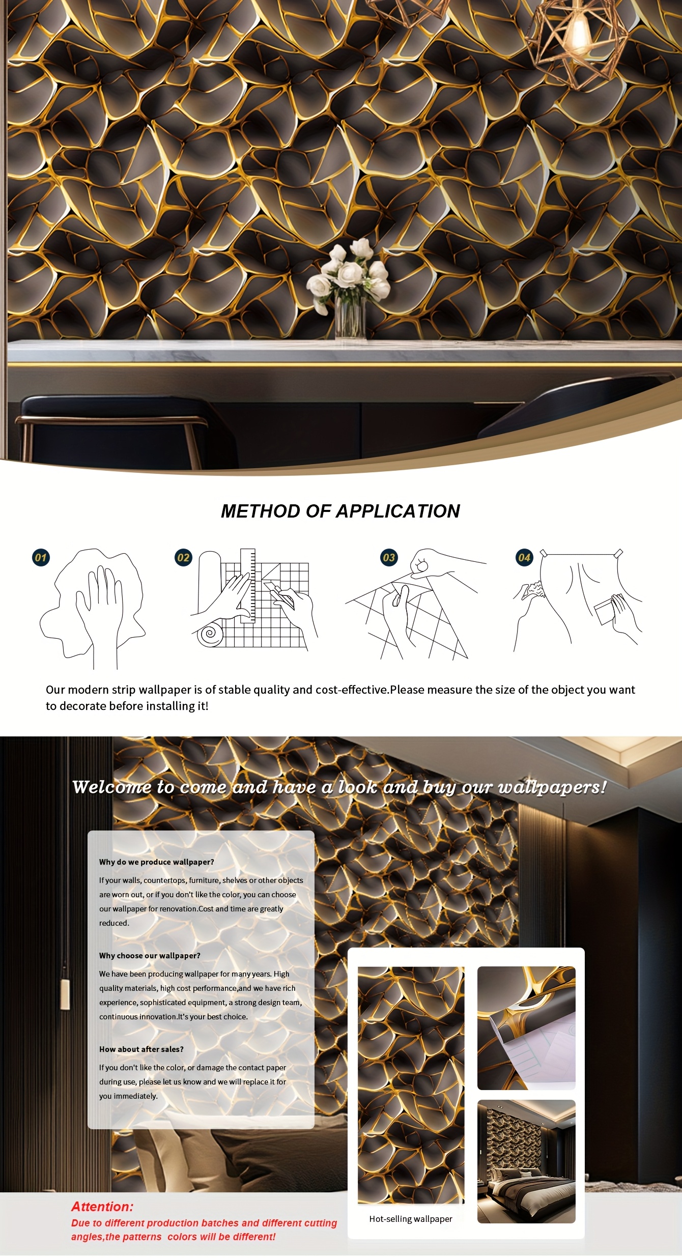 Abstract, Metal, Line, Geometry, Golden, Classic, Wallpaper Peel And Stick Contact Paper Removable Wallpaper, Tear Resistant, 3D, Non Permeable, Waterproof, Stain Resistant, Background Renovation, Self-Adhesive Wallpaper
