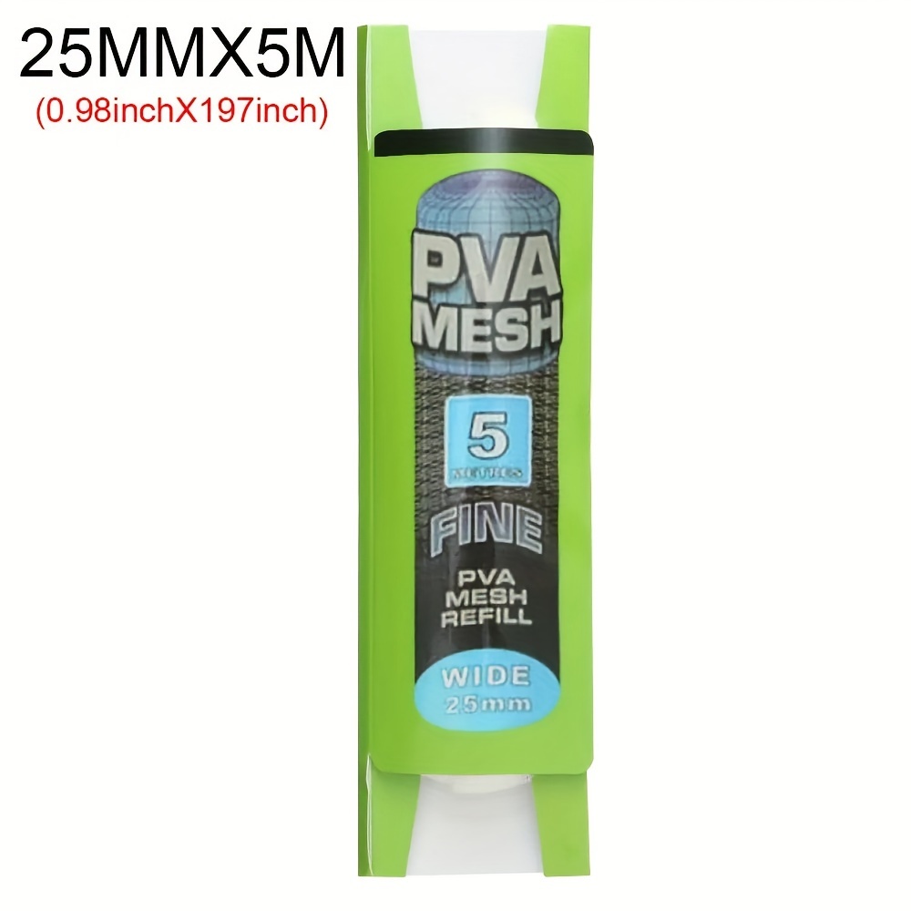 TEMU Aolaiyuchang Universal Pva Mesh Refill, 5m Soluble Bait Bag For Carp Fishing, Feeder Lures Hook Bait Accessory, Polyvinyl Alcohol Material