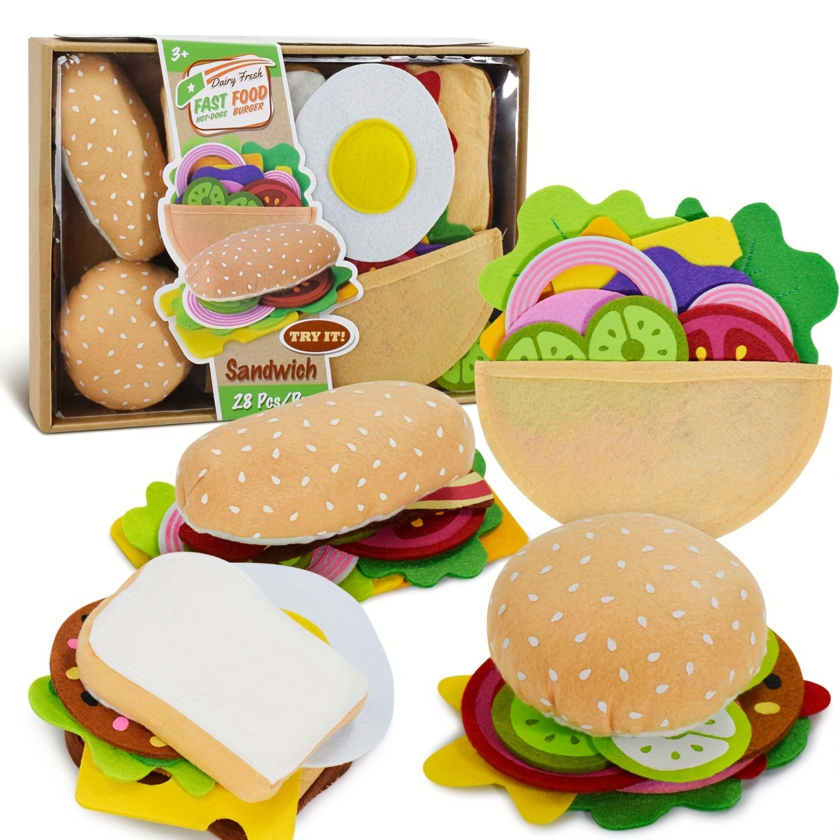 

Hamburger Toy Set Playing (28 ) For And Christmas