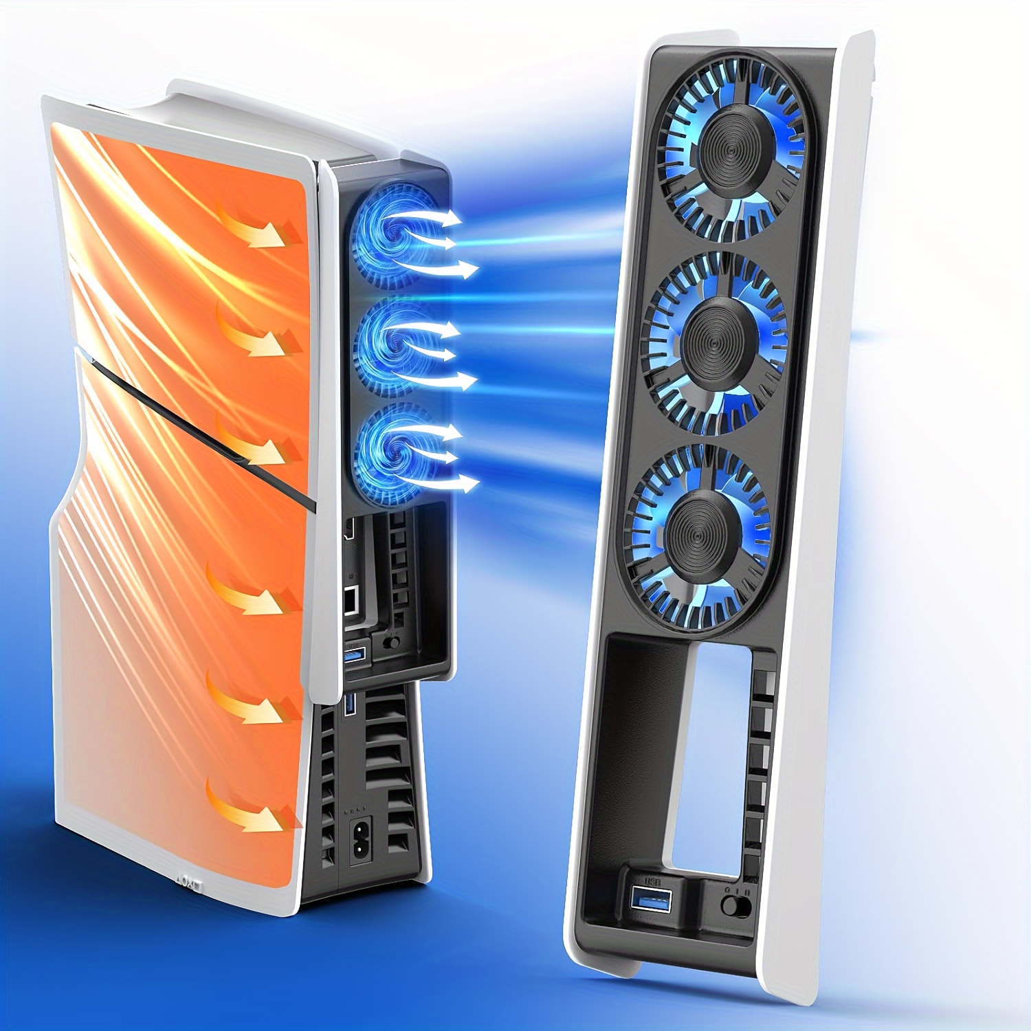 cooling fan for ps5   console   on off for ps5   cooling fan for ps5   cooler accessorie with 2 speed fans usb 3 0 port for ps5   digital discs edition