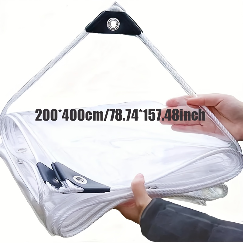 E-shop 10 Mil Transparente PVC-Dicke Schwerlast-Wasserdichte Plane, Ein Muss für Herbstcamping, Geeignet für Wohnmobile, Terrassen, Veranden
