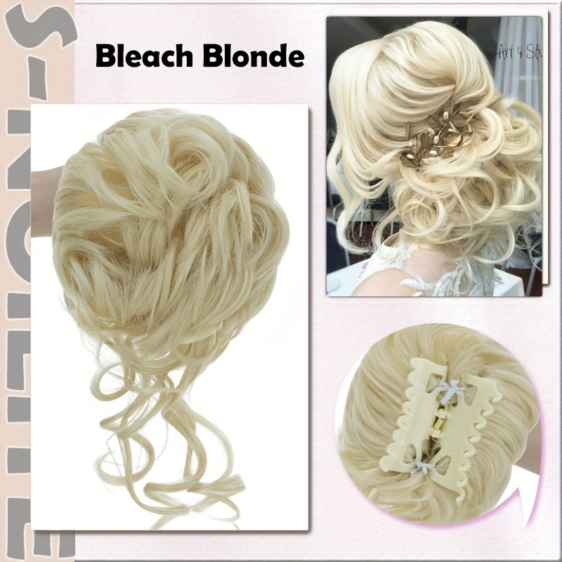 TEMU Claw Clip Messy Bun Hair Pieces For Women Messy Wavy Curly Hair Bun Extensions Tousled Updo Bun Hair Clip In Synthetic Hair Bun Ponytail Extension Chic For Versatile