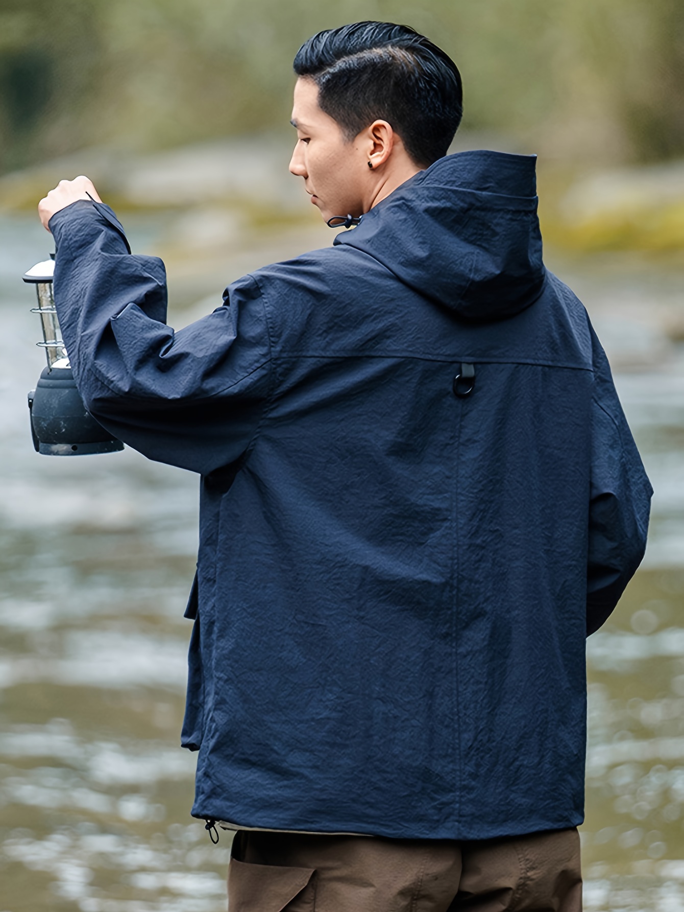 Hood Blue Windbreaker Jacket Mens *'S Navy Blue Hooded Windbreaker