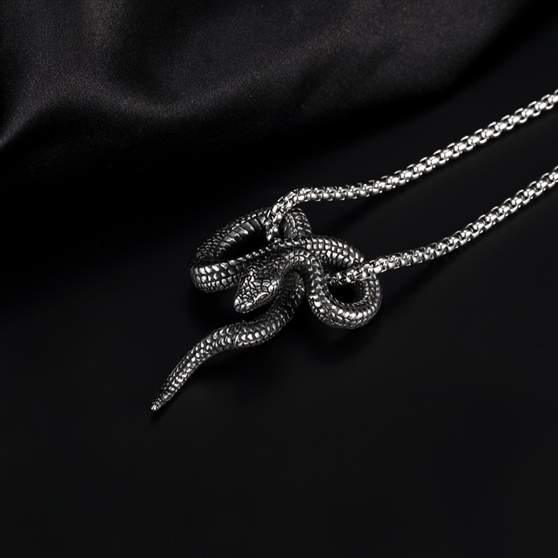 

Stylish Men's Zinc Alloy Python Pendant Necklace - Fashion-,