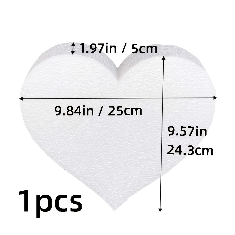 TEMU 1 bloc en polystyrène extra-large de cœur ; cœur en mousse pour la Saint-Valentin et les décorations de mariage ; fabrication de gâteaux de cœur