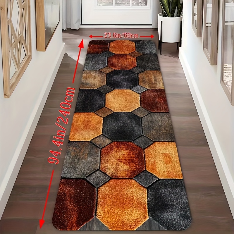 TEMU Long Runner Rug, Home Kitchen Mat, Home Decor, Rectangular Runner Rug, Washable Machine-friendly Hallway Mat, Lightweight Mat, Perfect For ,