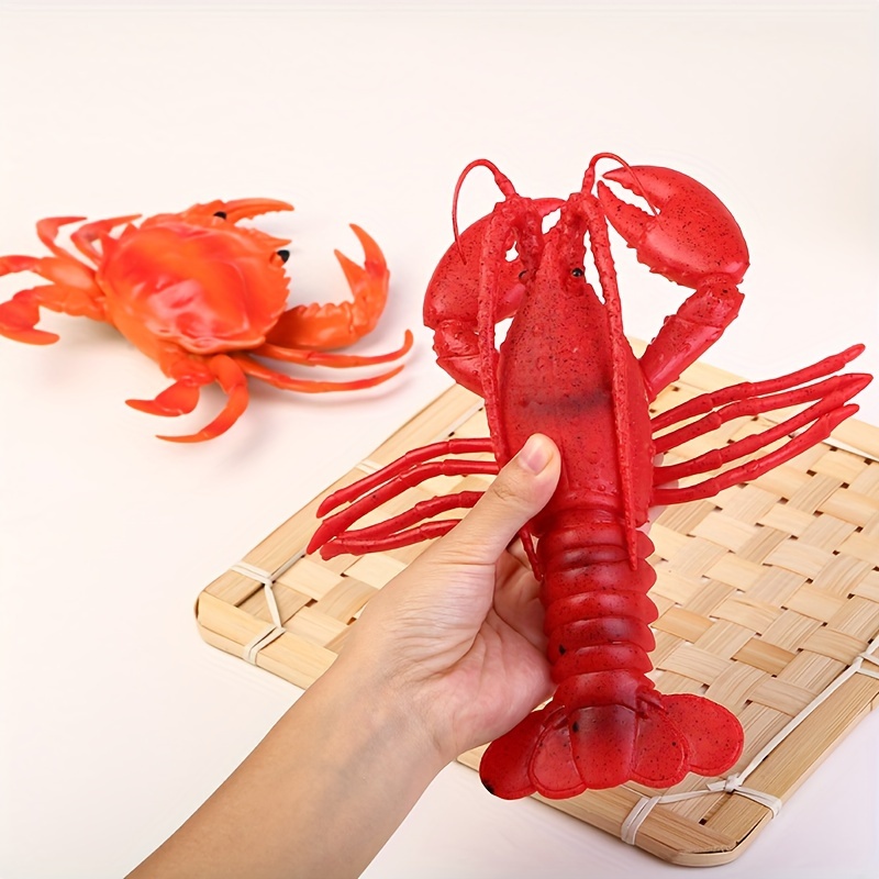 

1pc Realistic Lobster & Crab Sound Effects Animal Model Prop, Multifunctional Simulation Seafood Decorative Figurine For Party Decor, No Batteries Required