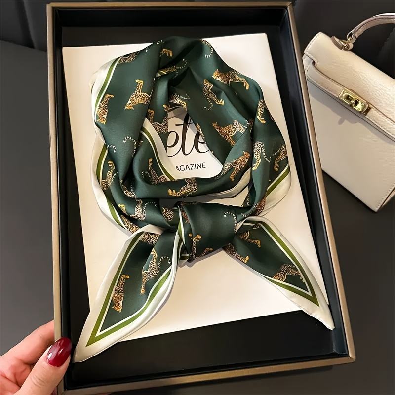 Scarf - Leopard Decoration Silk Scarf