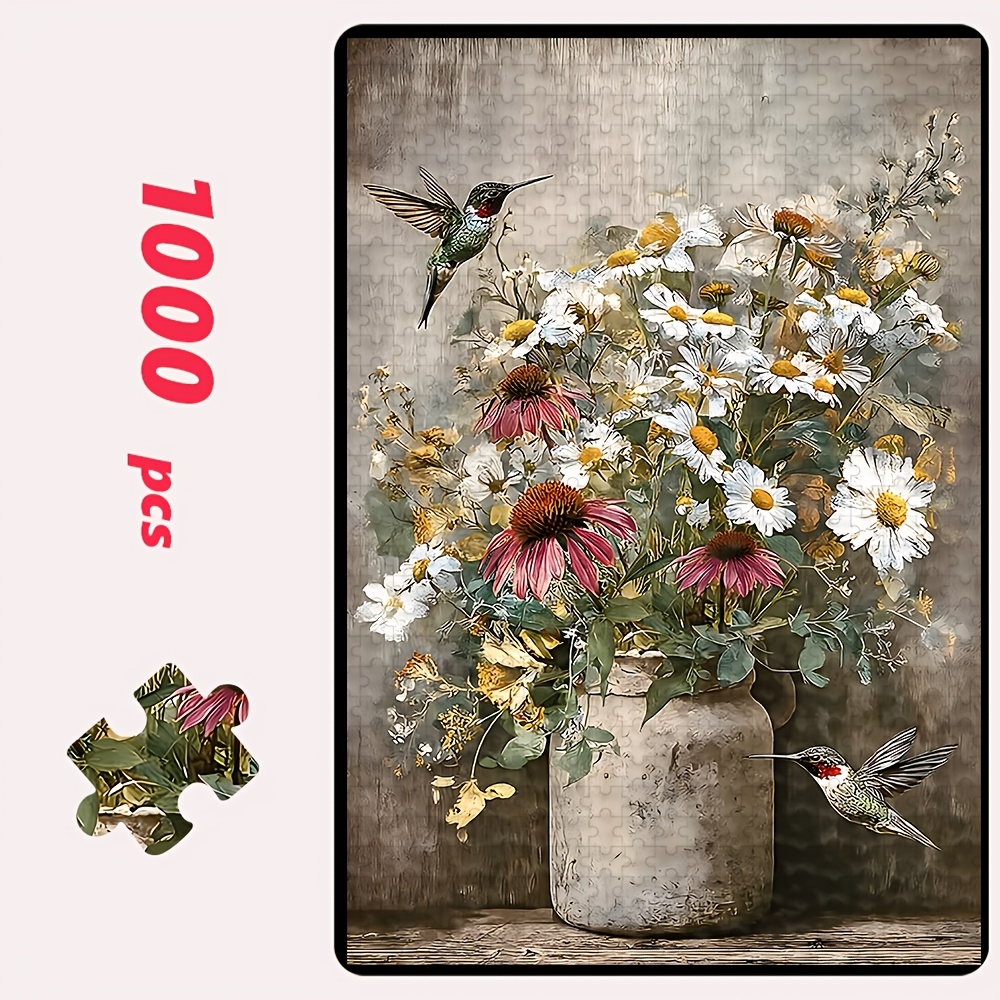 TEMU Puzzle pour adultes 500/1000 pièces, grand puzzle, cadeau pour l'interaction , décoration intérieure, conçu pour anniversaire, Saint-Valentin,