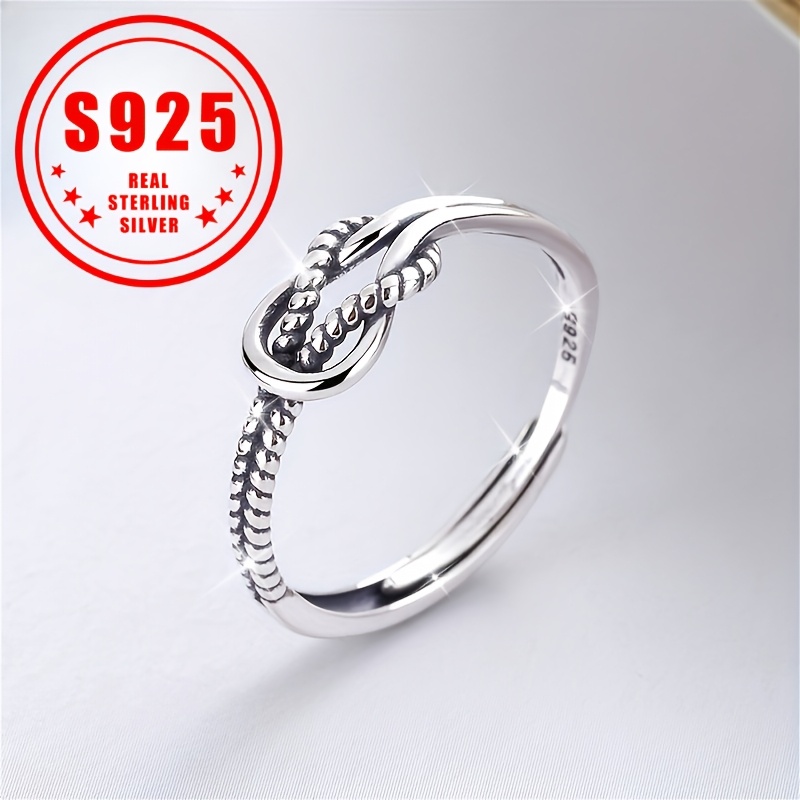 

S925 Sterling Silver Ring Retro Adjustable Ring For Men And Women Daily Outfits High Quality Jewelry. 2.0g/0.07oz