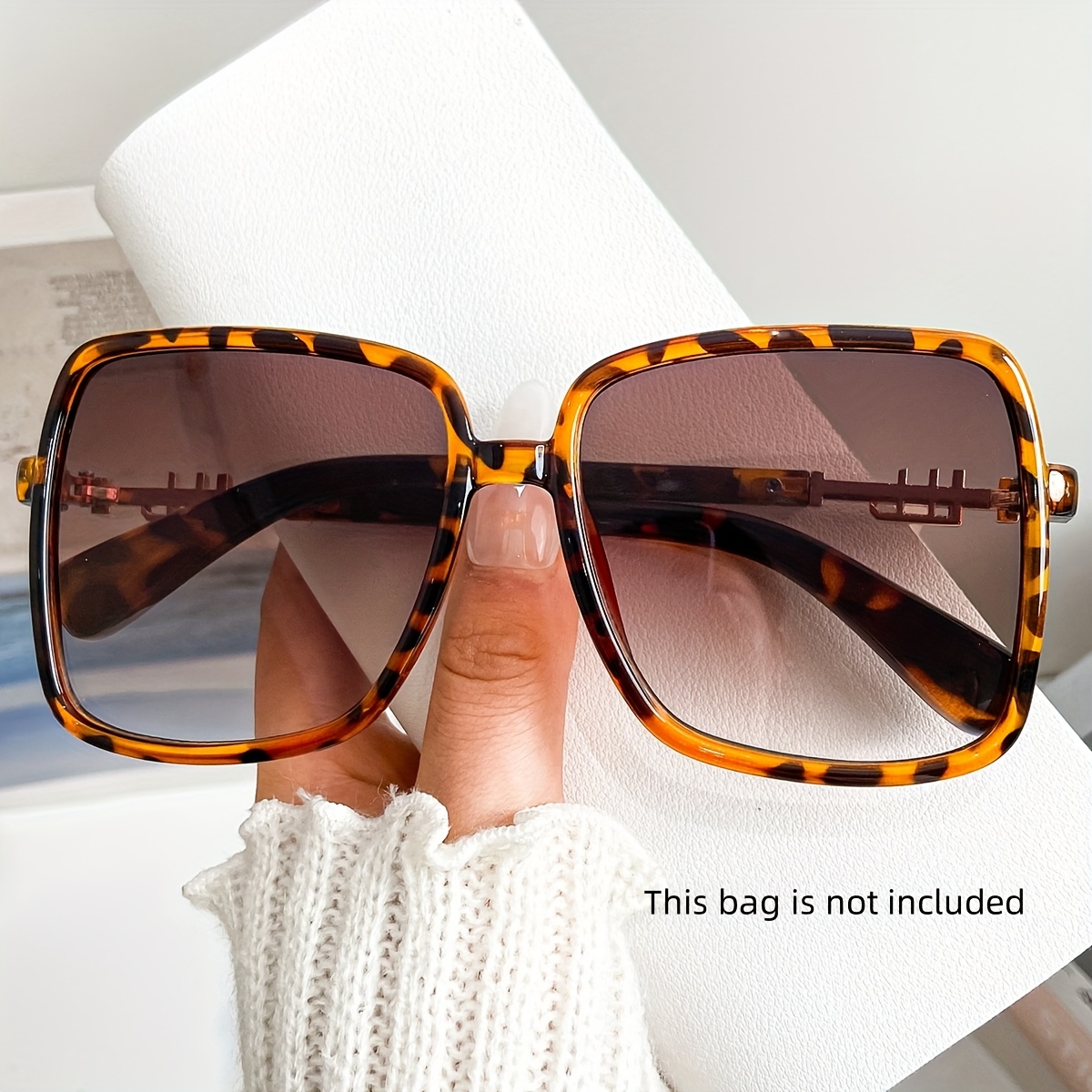 Oversized Square Sunglasses Retro Full Frame Gradient Lens Fashion Shades Amazon.com: AIEYEZO Oversized Square Sunglasses for Men  main image 4