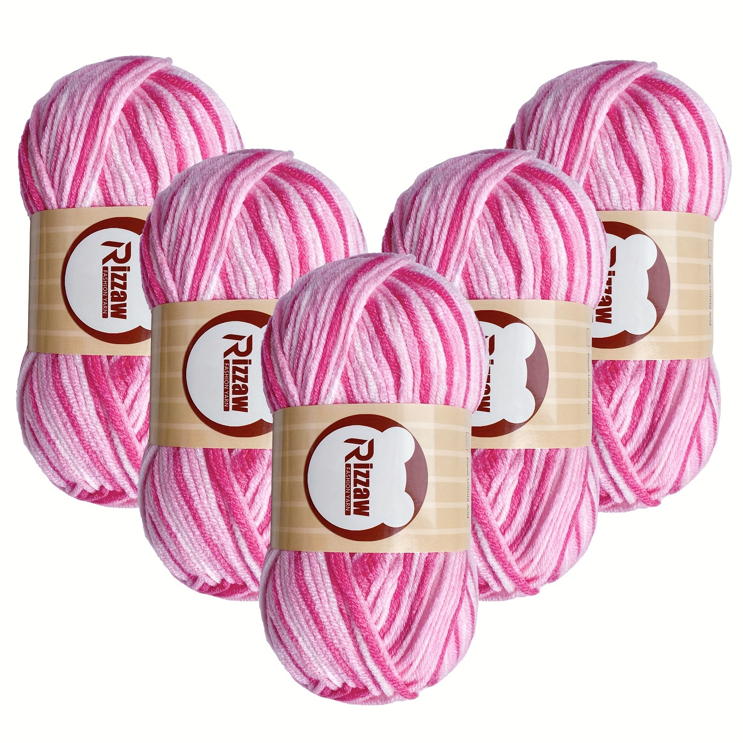 

5pcs Soft Acrylic Yarn Set - Gradient, Crochet Sweaters, Carpets, Handbags & Dolls