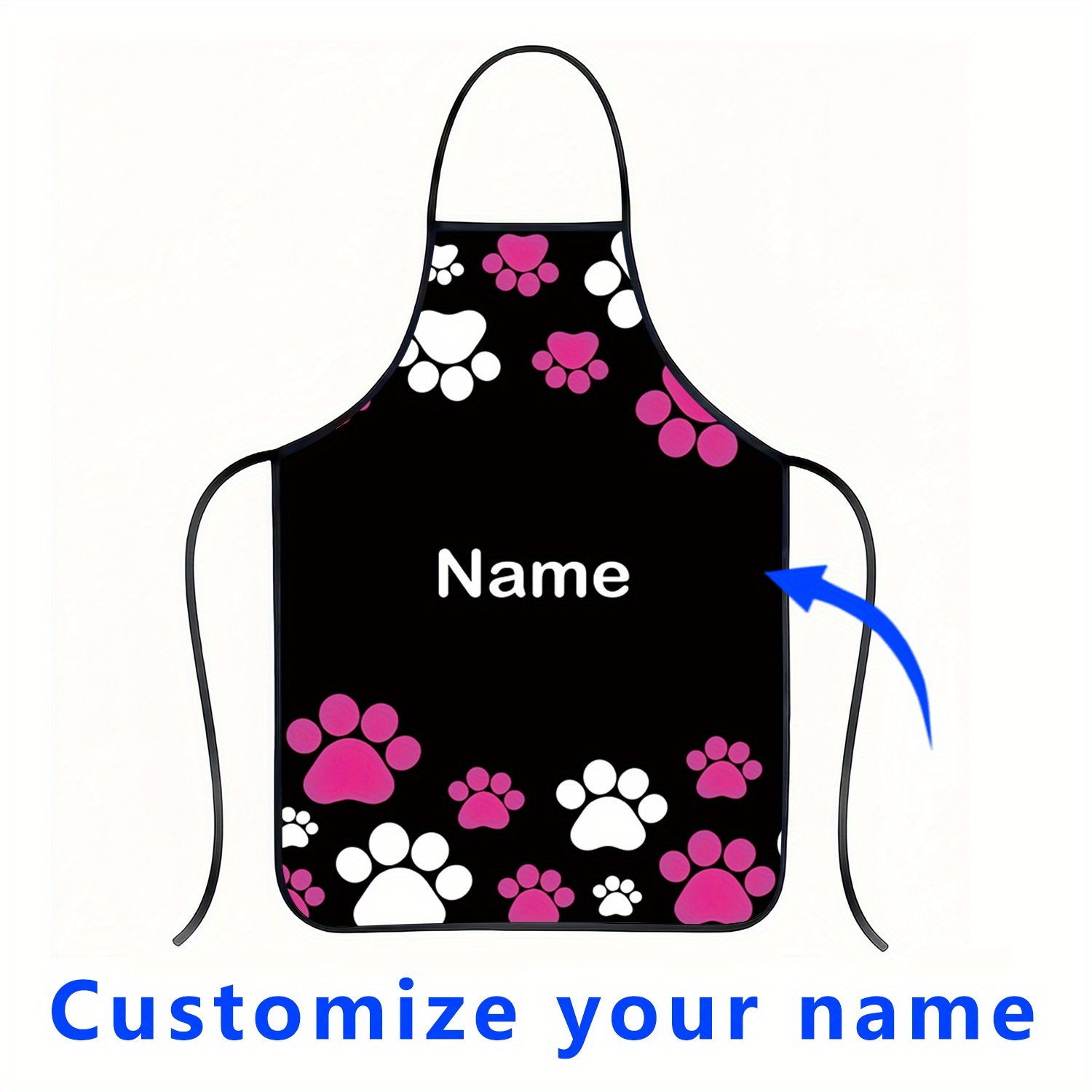 TEMU Tablier personnalisé 1 pièce avec votre nom/vos , en finement filé, pour toilettage d'animaux, cuisine, pâtisserie et jardinage - , , - Cadeau
