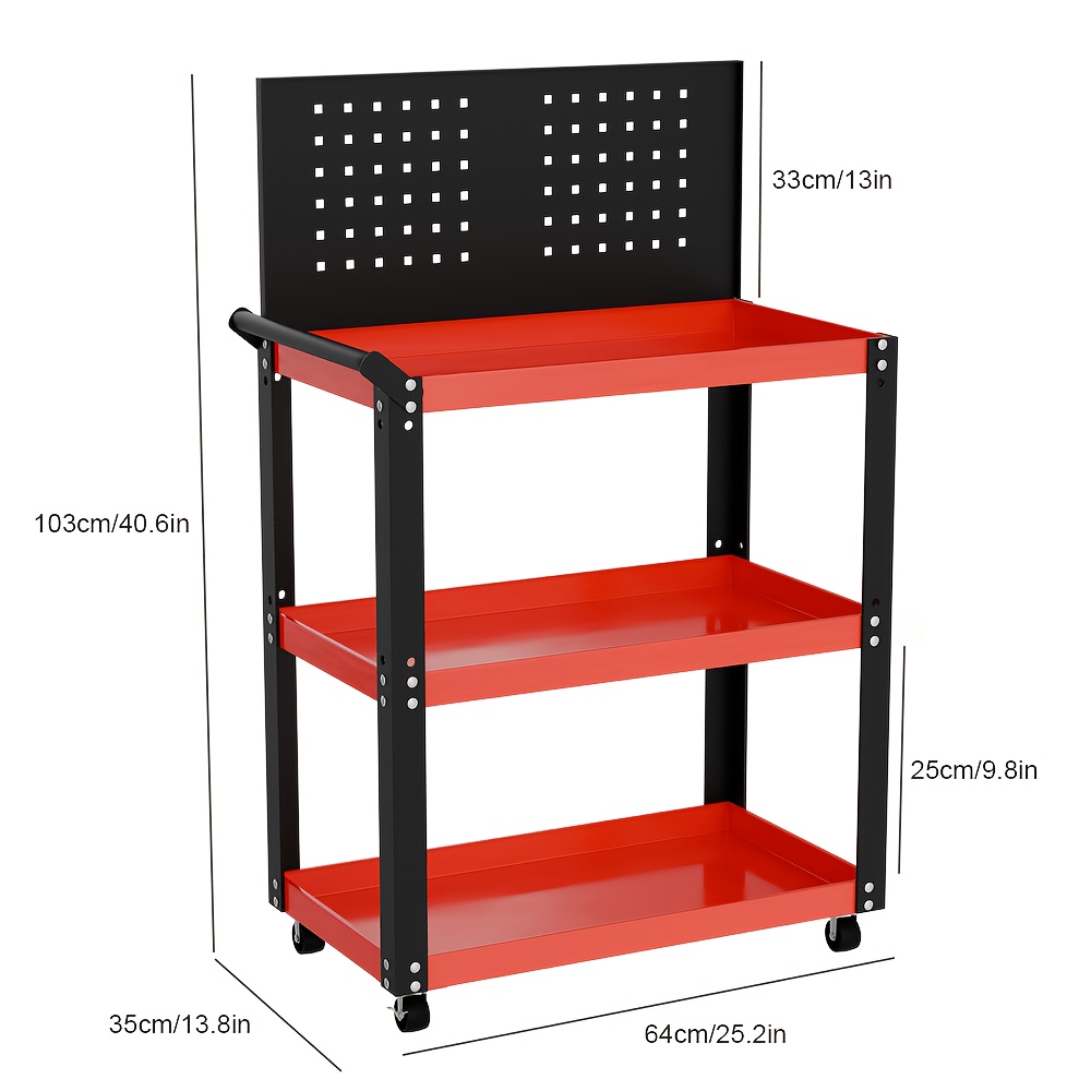 TEMU Tool Storage Cart, Moving Service Cart, Tool Organization Rack, With A Load Capacity Of 100 Kg, Equipped With Storage Boards, Large Capacity,