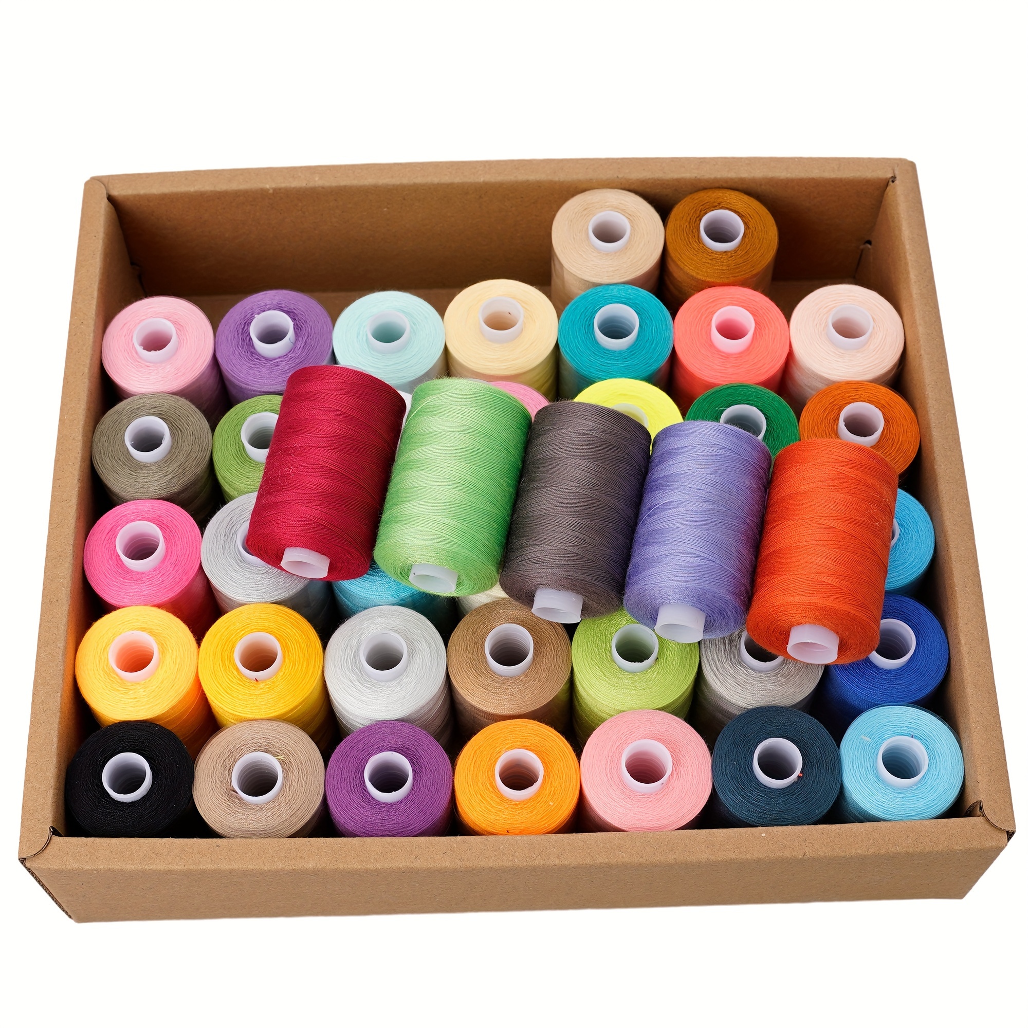 

42pcs/set 1000 Yards Polyester Sewing Thread Kit For Hand Sewing And Machine Sewing Use, Assorted 42 Colors Sewing Thread With Storage Box