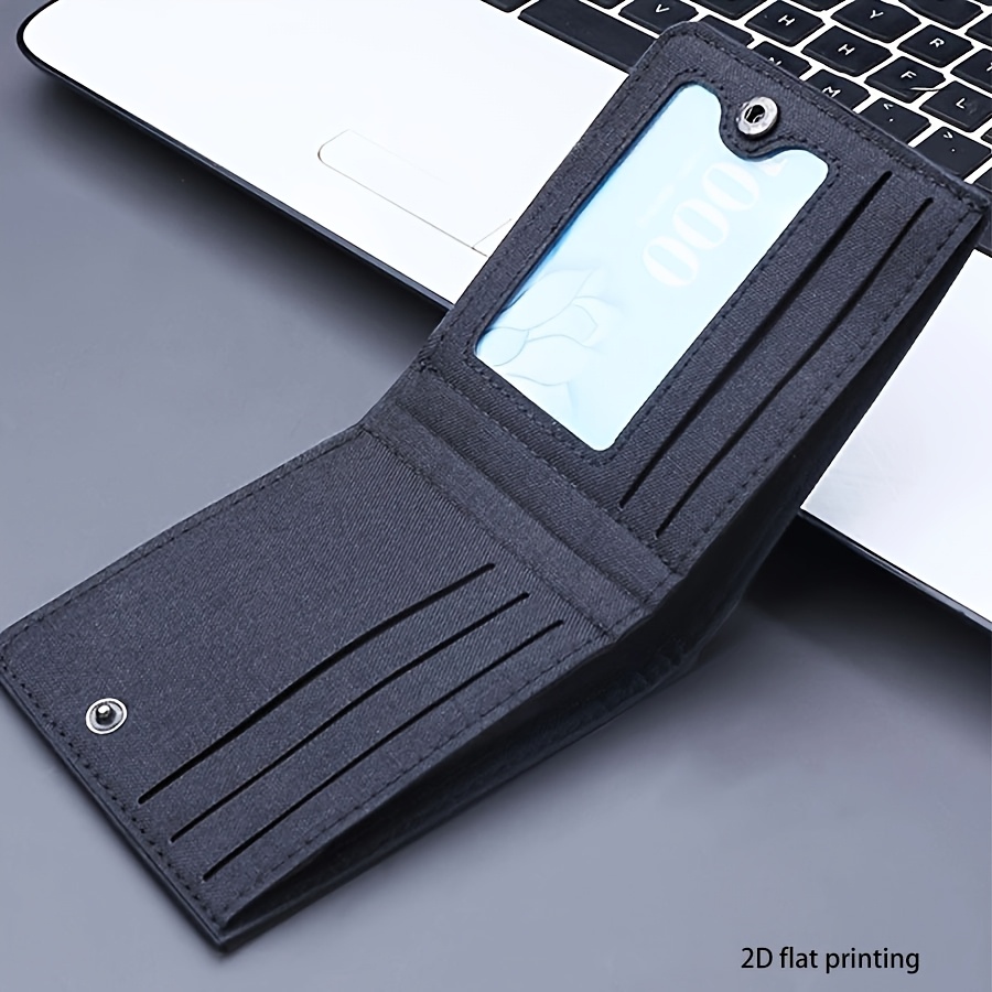Nuevo Cartera Corta para Hombres con Patrón de Dinosaurio y Múltiples Ranuras para Tarjetas, Impresión Plana en 2D