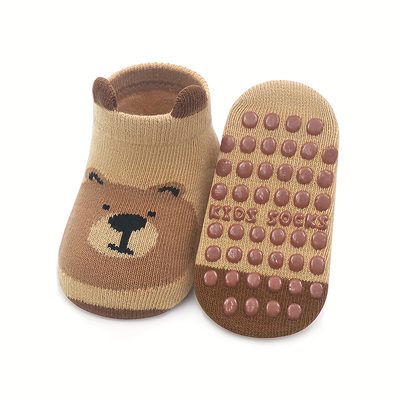 1 Pair Baby Socks with Cute Cartoon Animal Designs - Non-Slip, Breathable & Comfortable Infant Socks for 0-3 Years, Soft Fabric, All-Season Wear, Hand Wash Only, Baby Socks, Infant Footwear, Playful Sock Patterns, Durable Sock Material