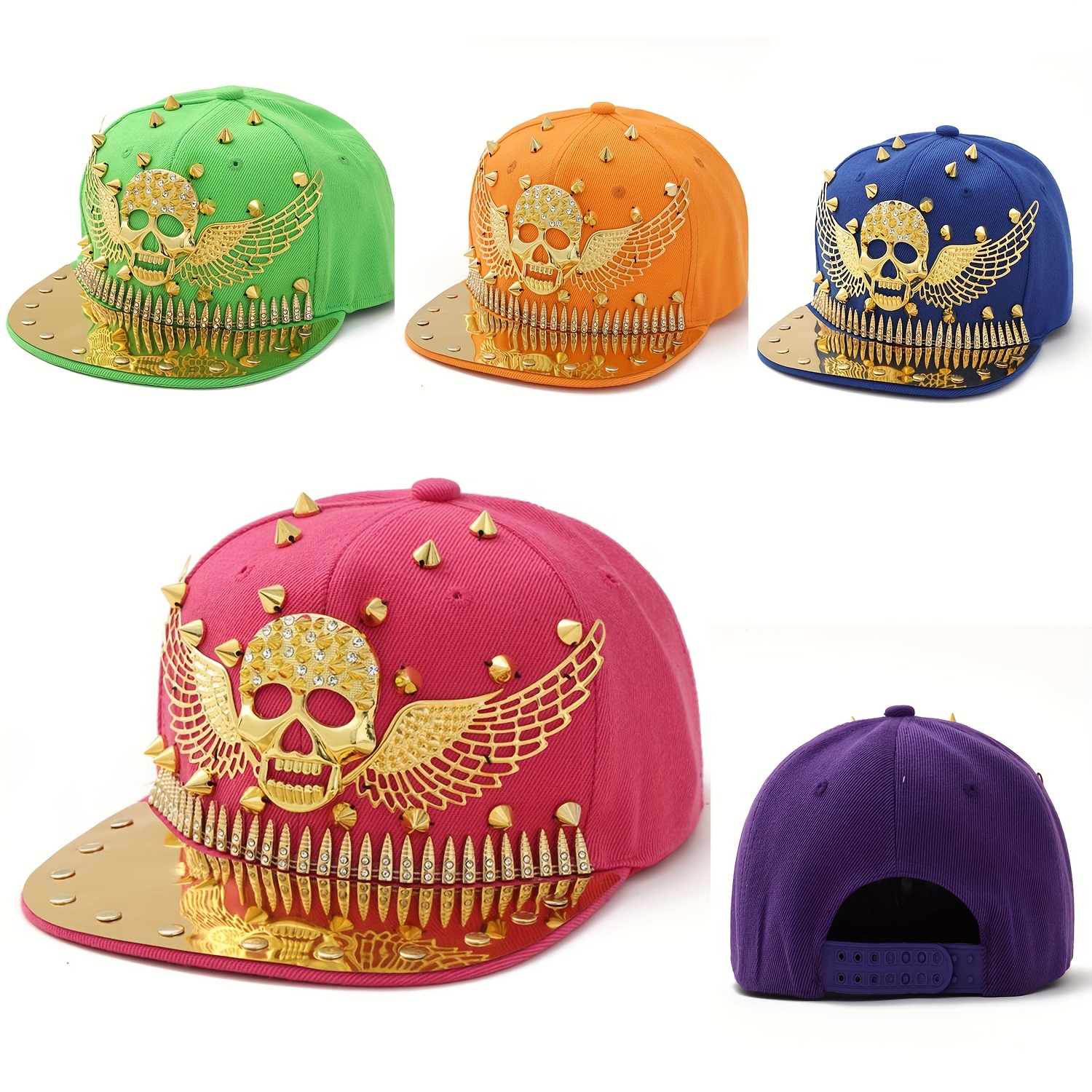 Cappello Rap OTF Con Tesa Piatta E Distintivo Metallico Cristallato – Unisex, Stile Hip Hop E Streetwear - 3