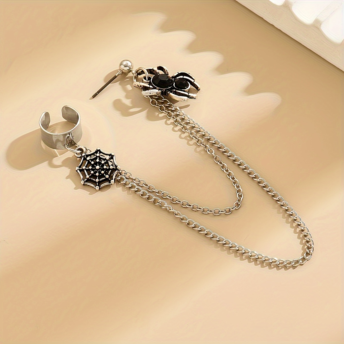 Gothic Spider Ear Cuff & Earrings Set