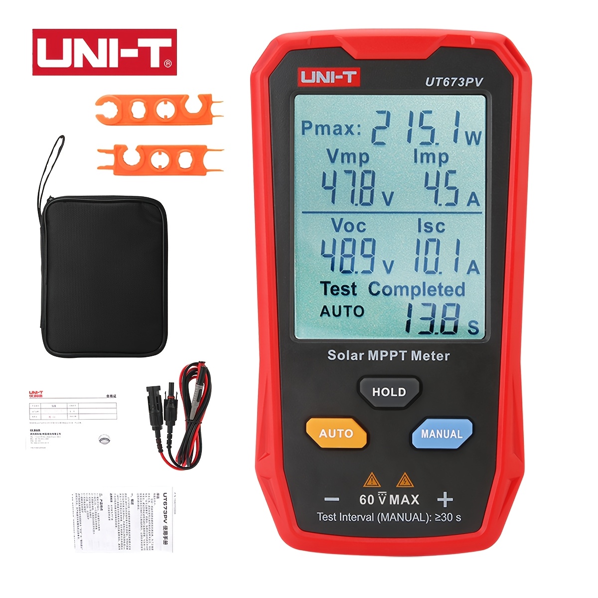 Uni-t Ut673pv , Professional Photovoltaic Panels Tester Kit, Measure Vmp Amp Voc Lsc, Photovoltaic Mppt Meter, Voltage, Short-circuit Current, Pv Panel