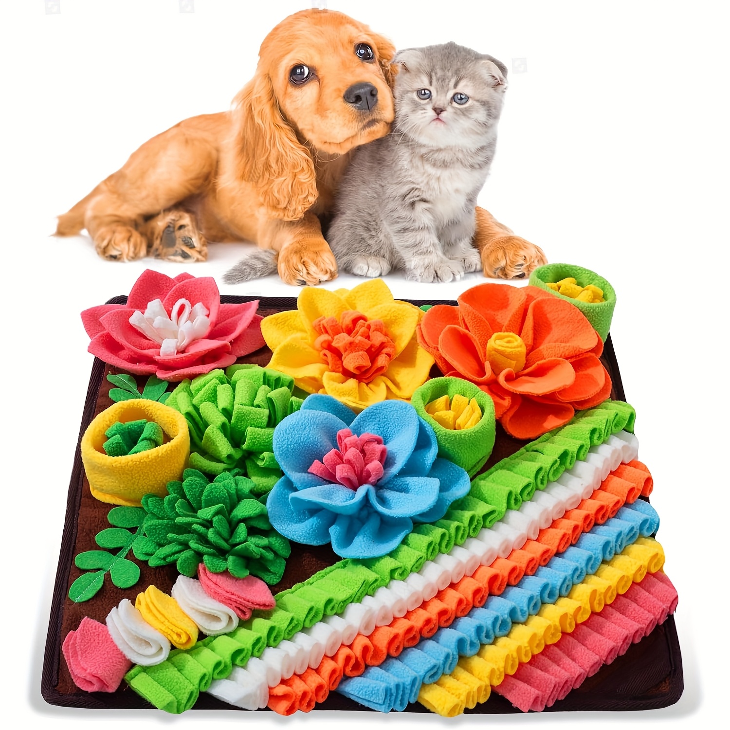 Image of Dog Feeding Mat, Sniffing Mat, Puzzle Mat For Dogs And Cats, Treat Hide-and-seek Blanket, Boredom Relief, Sniffing Toy, Enrichment Mat, Slow Feeder Placemats