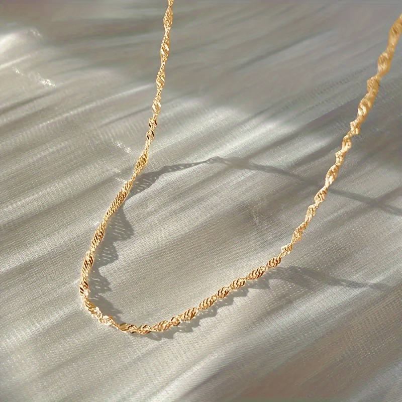 1pc Elegant Cute Women's Versatile Twist Chain Neck Chain Necklace Versatile Pendant Necklace Accessory