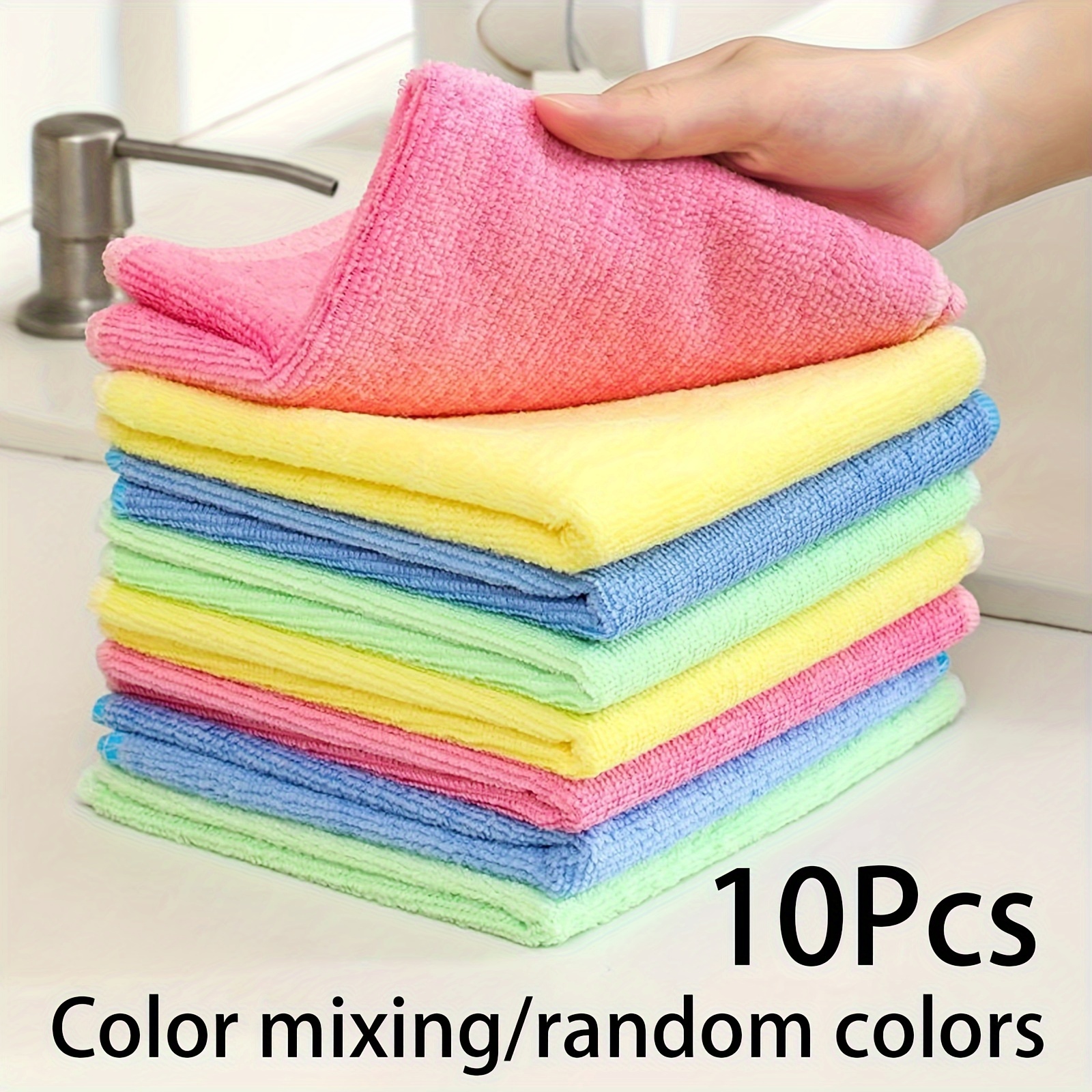   pack microfiber kitchen towels reusable absorbent cleaning cloths non oily dish wipes multi purpose household towels for kitchen bathroom living room glass floor cleaning details 4