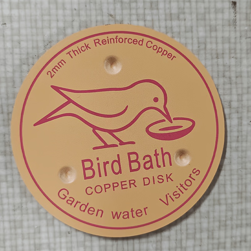 Image of 1pc Heavy-duty 2mm Thick Reinforced Bath Plate - 3-point , Outdoor Bird Bath Bowl With Non-slip Surface, Compatible With Most Bird Baths - Durable Copper Construction For Clean Water