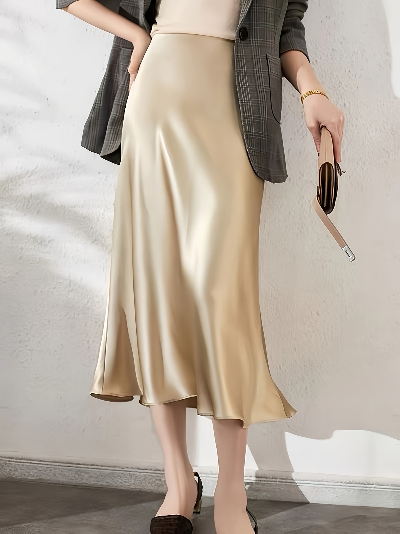 ワンピース SELF PORTRAIT Women Long Skirts RS25124XGDGOLD Gold Gold Metallic Jacquard Midi Skirt – self-portrait