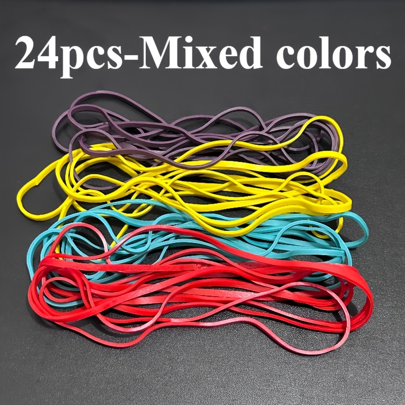 Image of 24pcs Extra-large Elastic Rubber Bands - Extra Large, Powerful Synthetic Rubber Bands For Storage And Finishing, Rubber Bands For Garbage Bag Tying, Bundling And Packaging