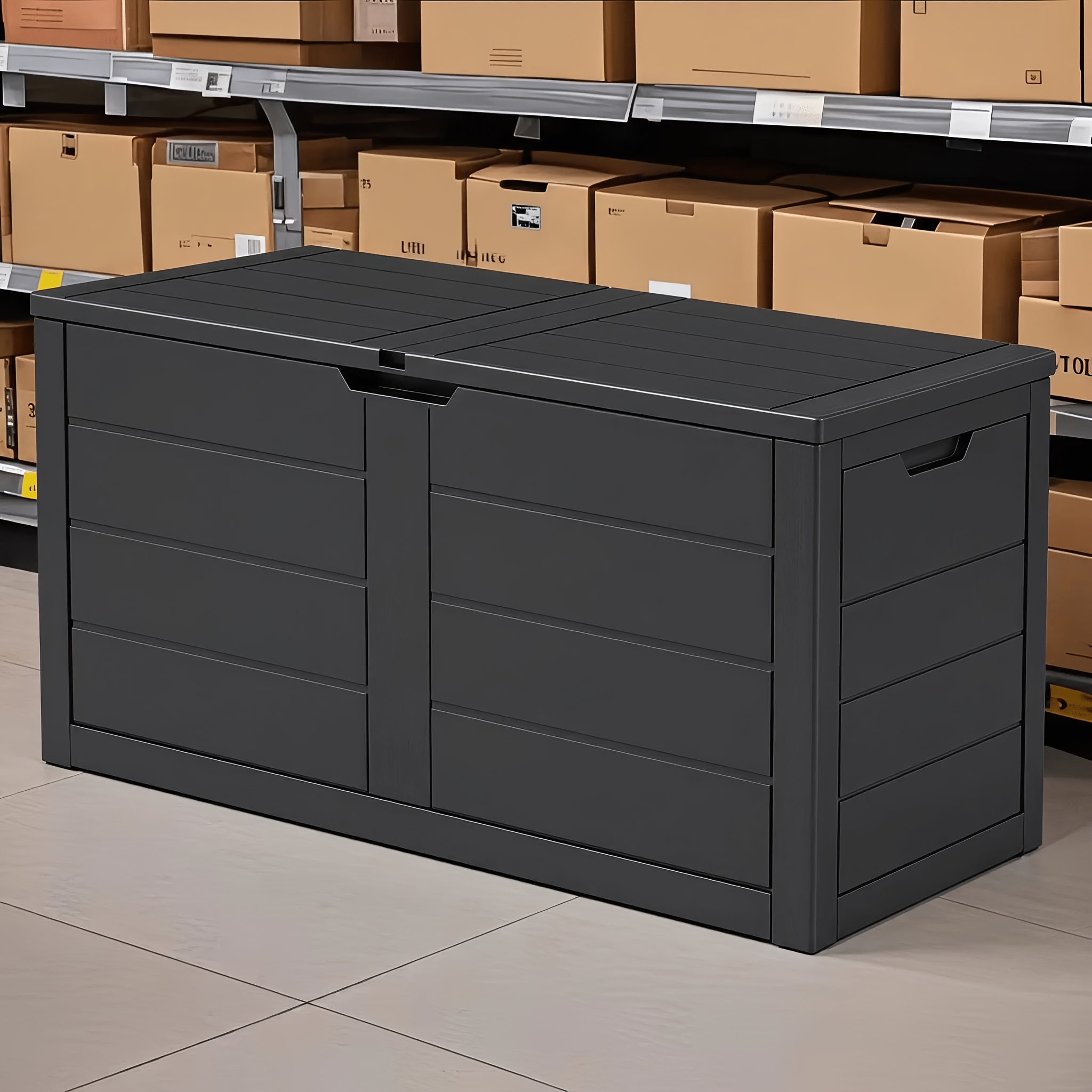 75 Gallon Resin Outdoor Storage Deck Box with Handles