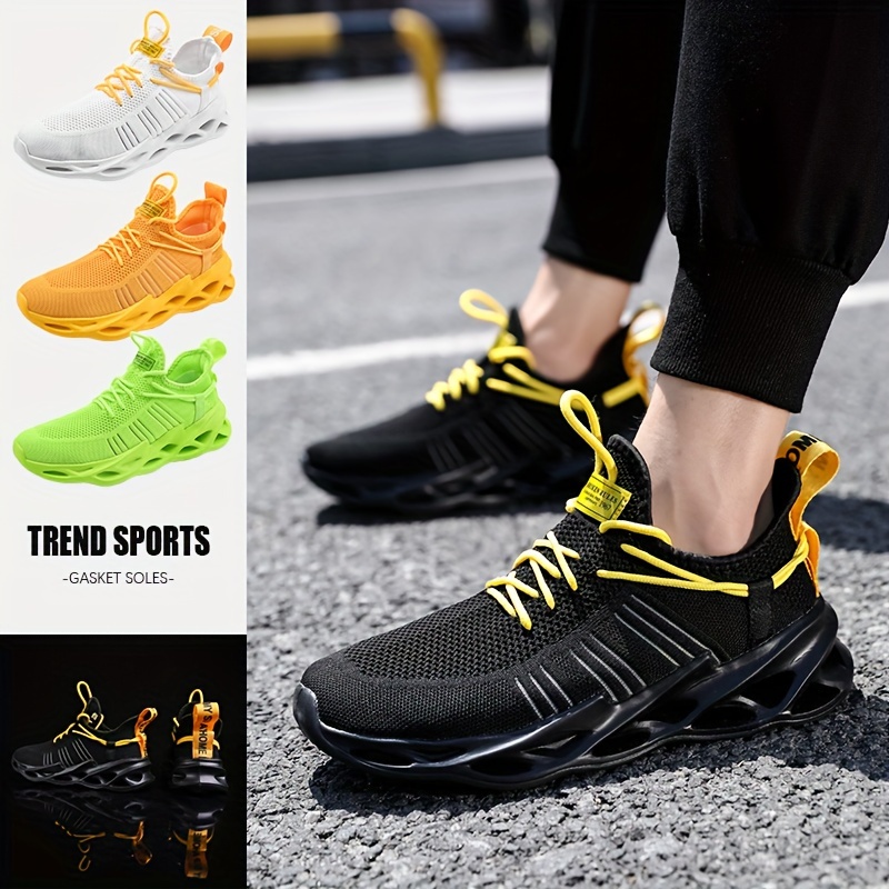 unisex knit breathable lace up couple running shoes lightweight comfy sneaker spring and summer 0