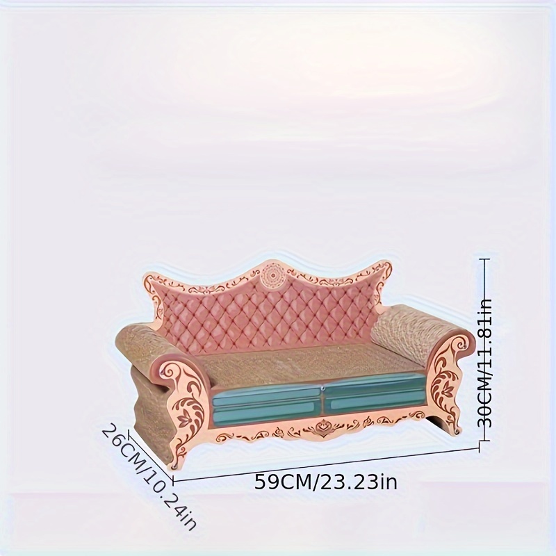 luxury l shaped cat scratcher sofa bed durable non shedding cardboard with unique round design for large cats pet relaxation spot   sofa plush cat bed Product details 3
