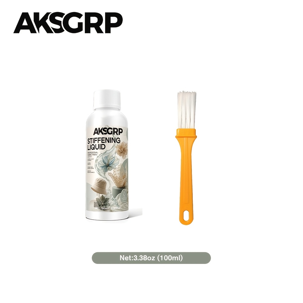 Image of Aksgrp Fabric Stiffener Liquid Clear Drying Hold No Residue Washable Sewable For Petticoats Bridal Veils Tutus Lampshades Fabric Sculpting Projects No Yellowing