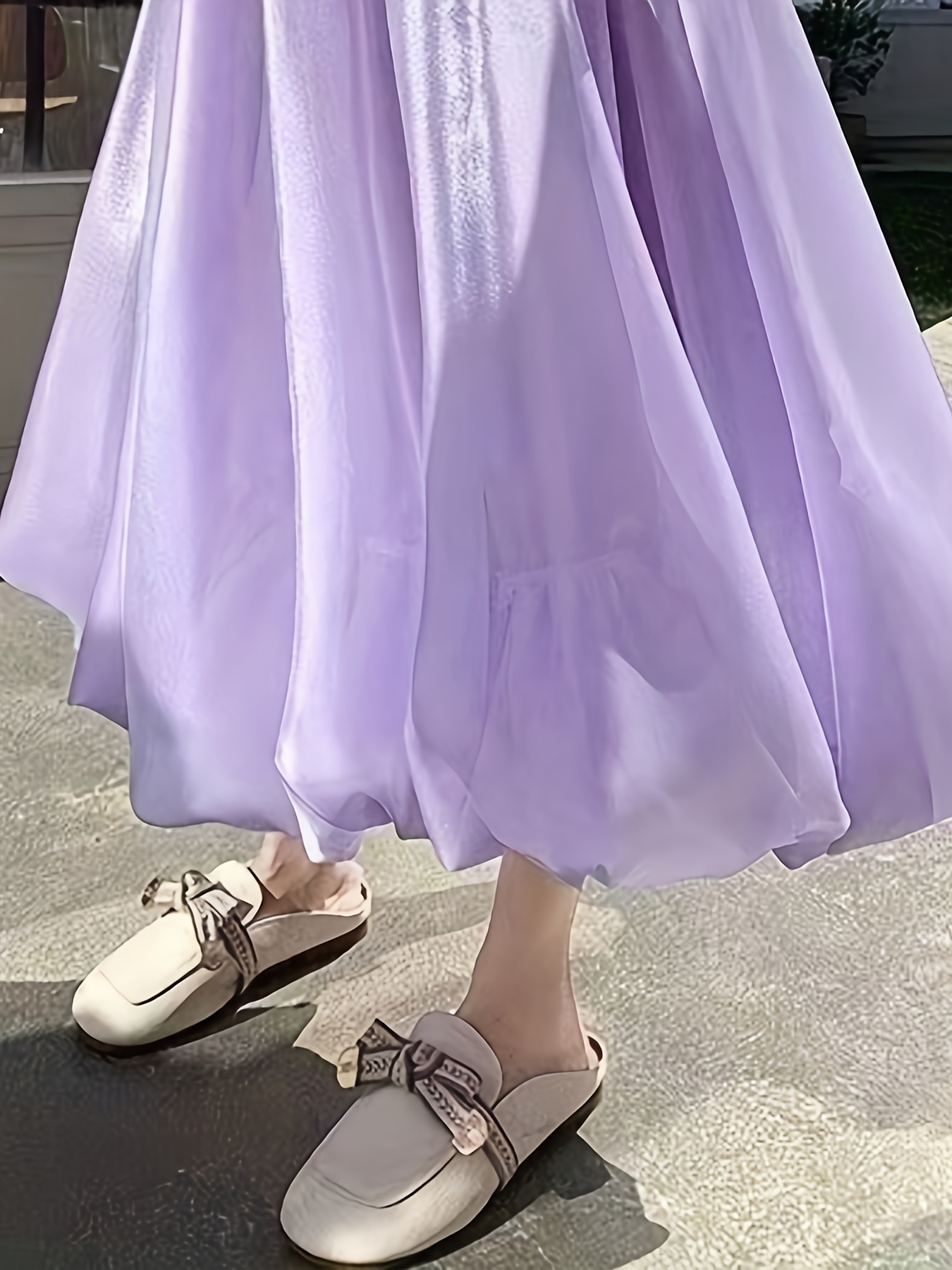 elegant light purple a line midi skirt women high waisted - Temu