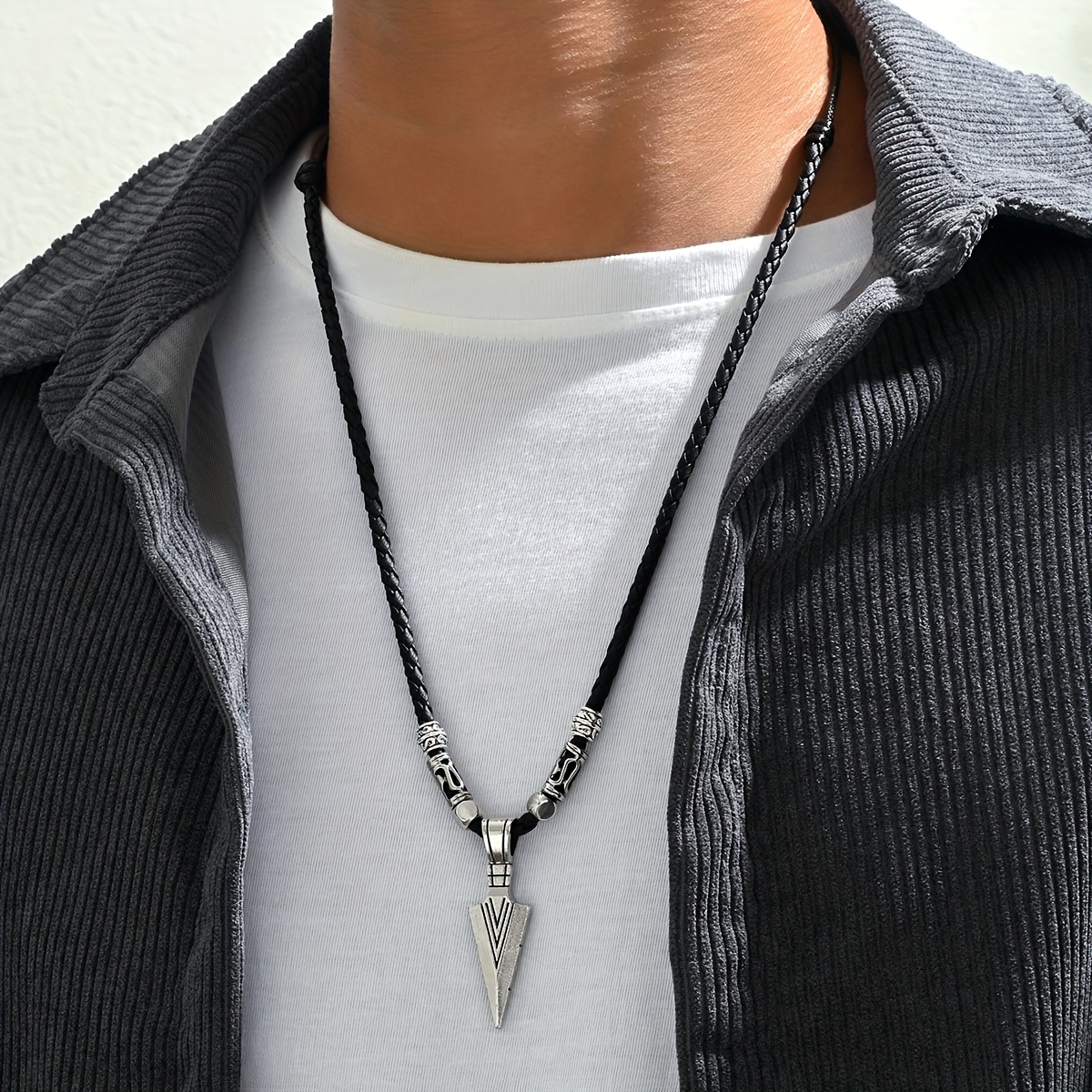 Herren Trendige und Stilvolle * Kunstleder Anhnger Halskette