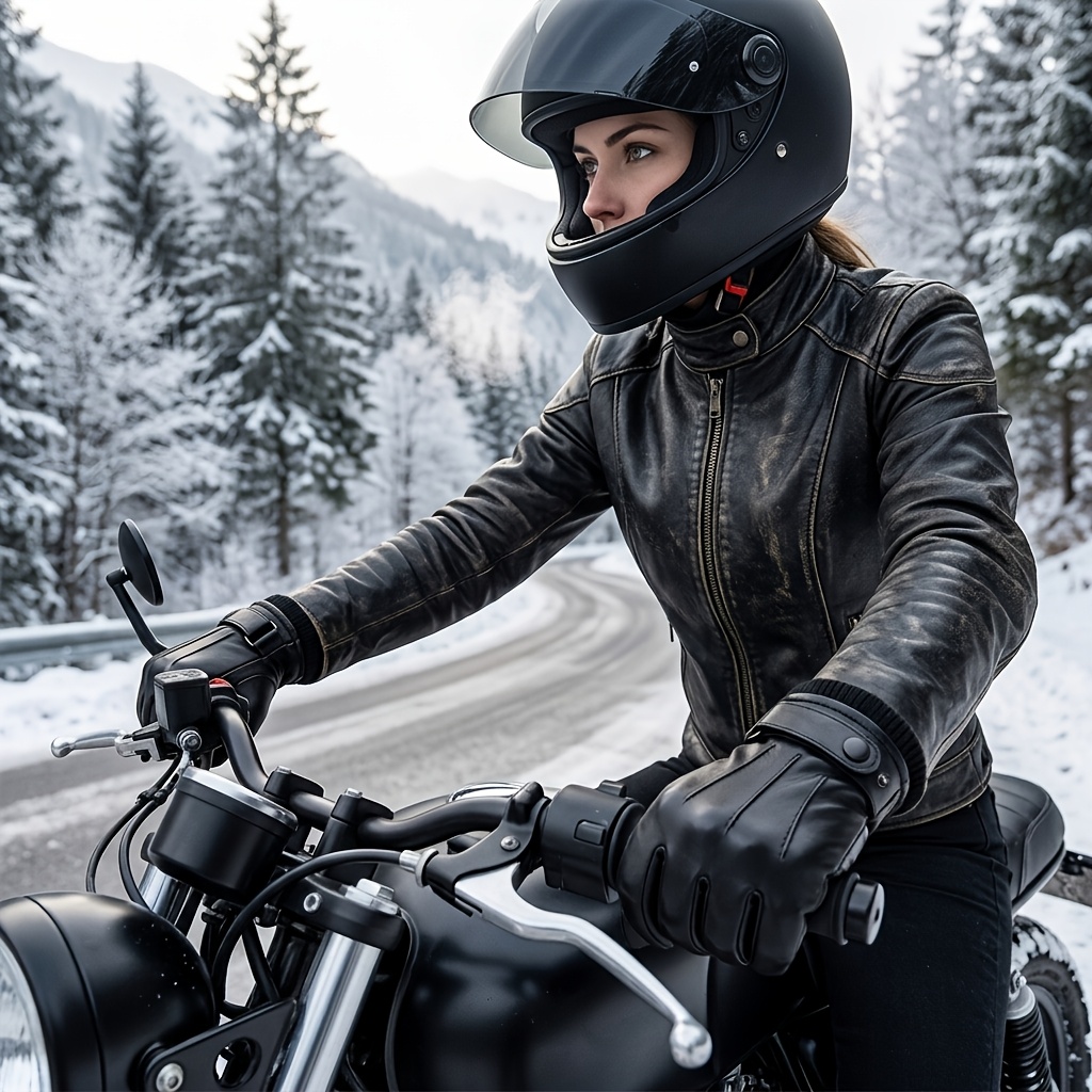 TEMU Gloves Men Women Winter Riding Fleece Warm Touchscreen Motorcycle Gloves
