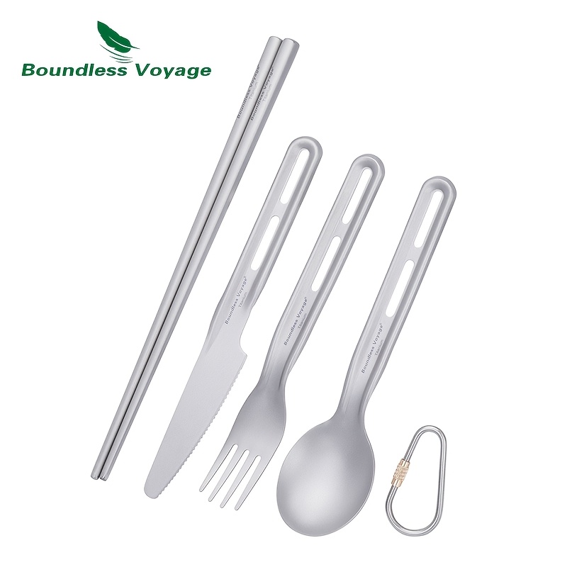 3pcs/4pcs   voyage 티타늄 야외 식기 세트, 광택 마감, 숟가락, 젓가락, 저녁 칼, 포크, 경량, 녹 방지,   데이, 추수감사절, 크리스마스, 할로윈, 새해에 이상적, 캠핑 및 하이킹에 적합