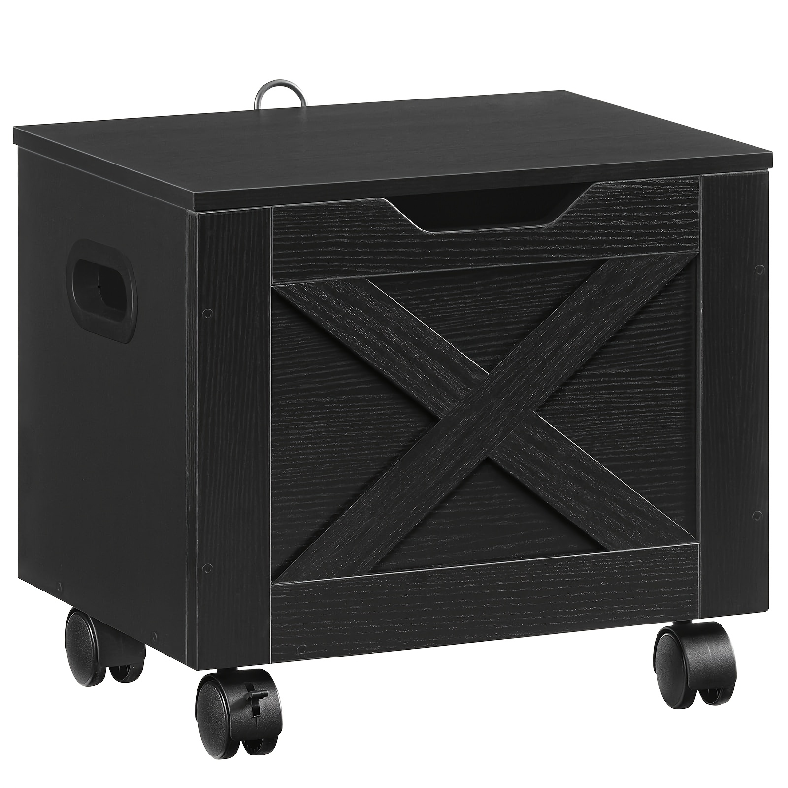 Image of File Cabinet With Drawer Under Partition Desktop, Small File Cabinet With Casters, Hanging File Storage Rack, Suitable For A4/letter Size Files, Storage Box, Home Office Supplies, Black