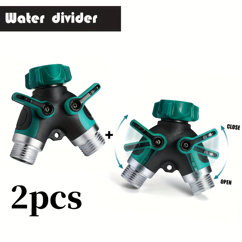 TEMU 2pcs/1pc Heavy-duty Garden Pipe Diverter - Dual-outlet Y-shaped Adapter With Independent And Leak-proof Connection Accessories - Suitable For