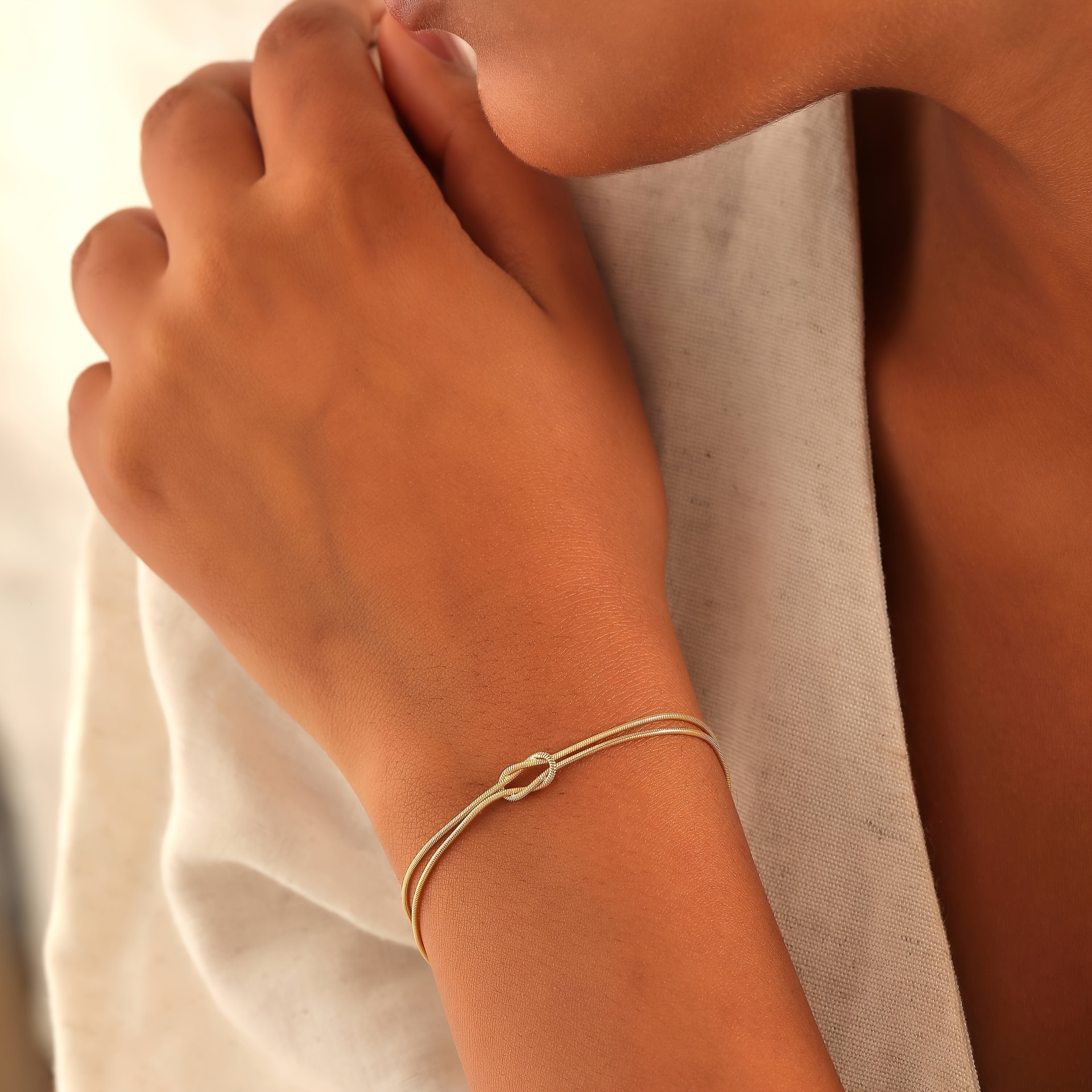 Classic High-End Stainless Steel Knot Bracelet, Elegant Women's