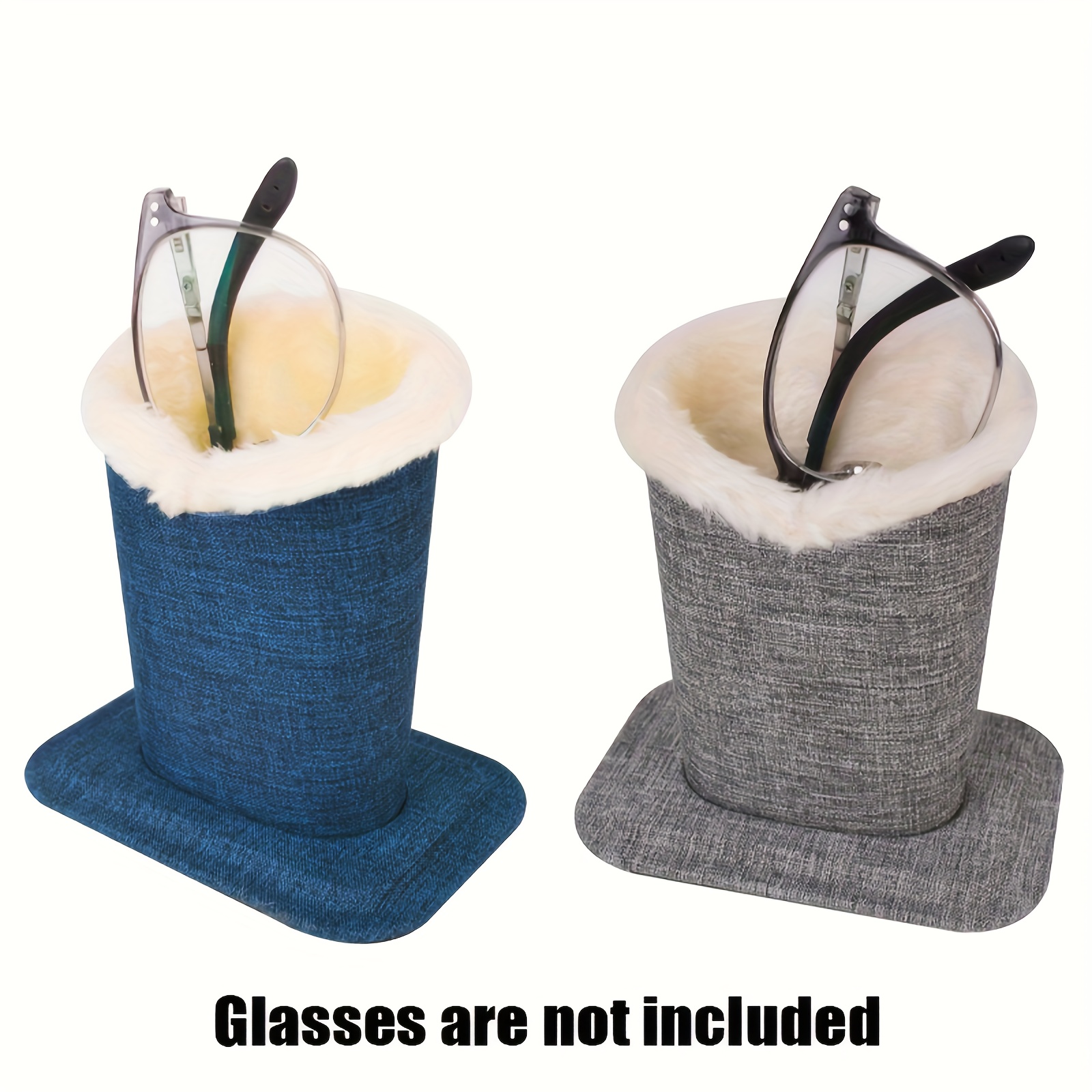 E-shop 1/2 Stk. plüschgefütterter Brillenhalter – Premium-Brillenständer-Etui, Brillenhalter-Ständer, plüschgefüttertes Brillenetui für Nachttisch,