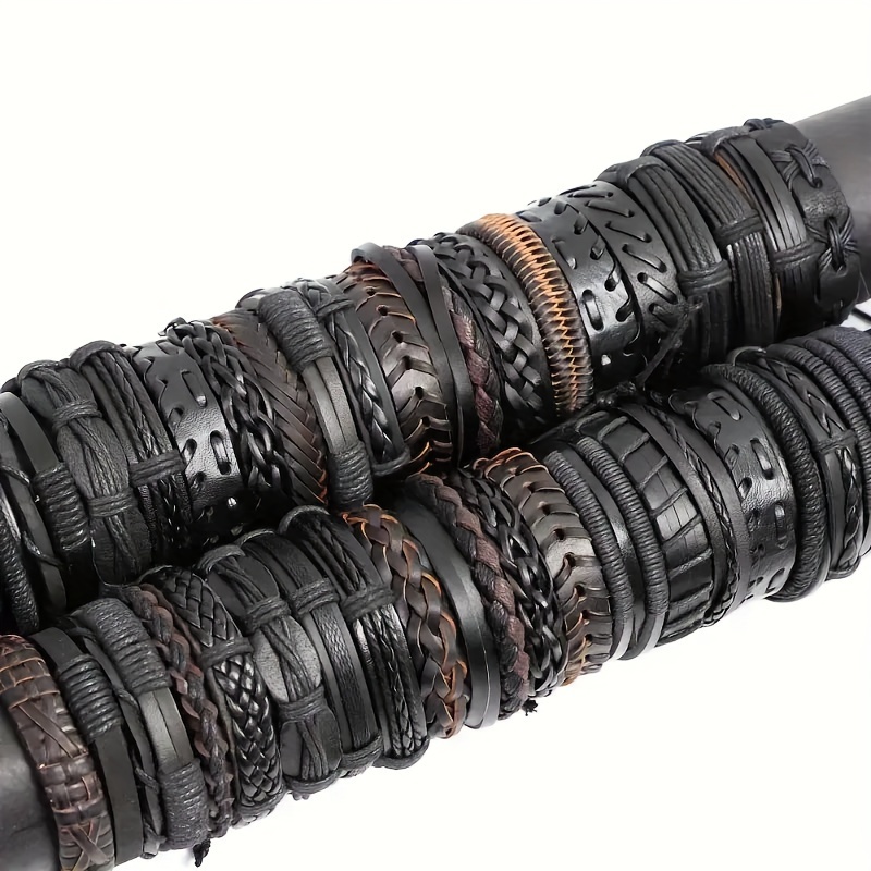 TEMU Ensemble de 10 bracelets aléatoires, bracelets tissés à style punk rétro, assortiment aléatoire, expédiés aléatoirement